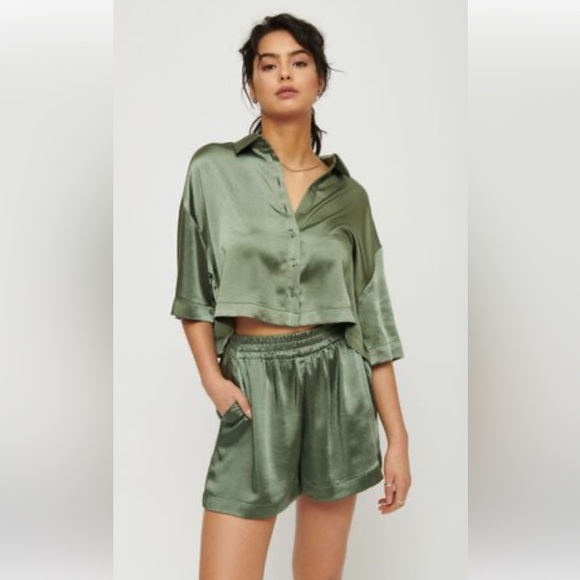 Dynamite Pants - NWT | Dynamite | Satin Shirt + Shorts